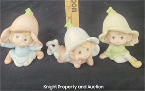 Vintage Homco Pixie Elf Figurines Set of 3 Ceramic