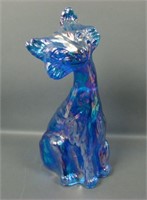 Fenton Iridised Sapphire Blue Alley Cat