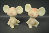 Two Fenton Burmese Mice Figurines