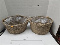 2 Cnt Hanging Woven Planters