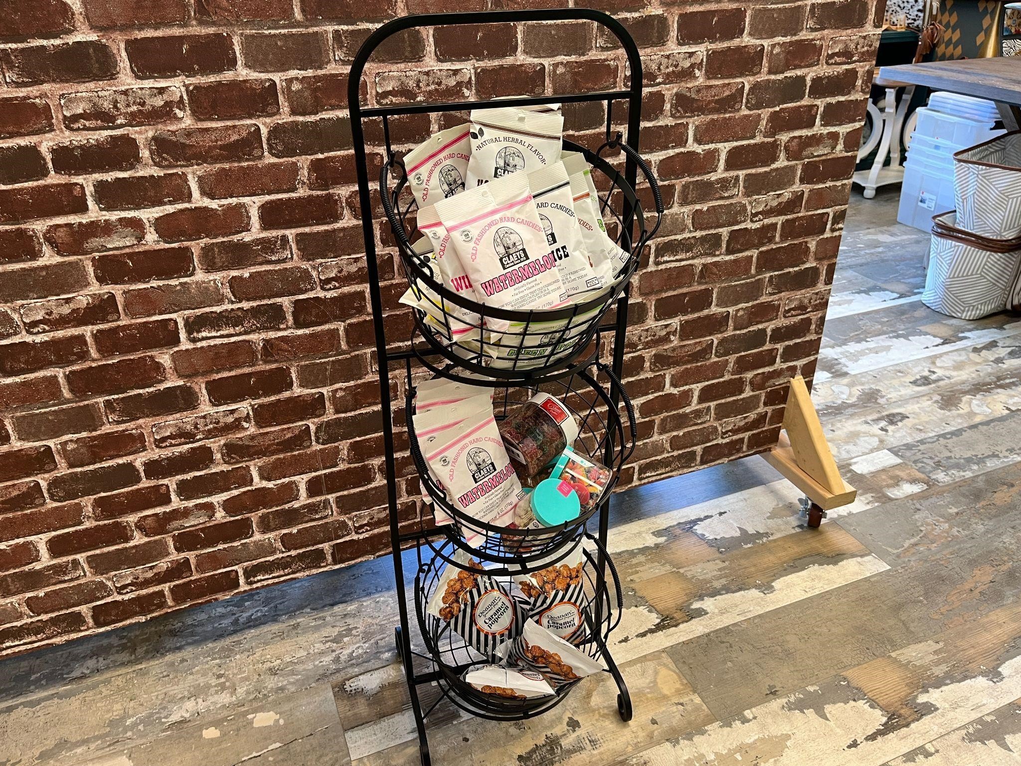 Wire Basket Display w/Foodstuffs