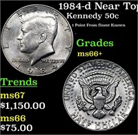 1984-d Kennedy Half Dollar Near Top Pop! 50c Grade