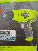 Ryobi 3/8", corded variable speed drill