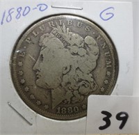 1880-O Morgan silver dollar