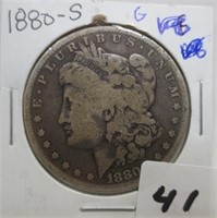 1880-S Morgan silver dollar