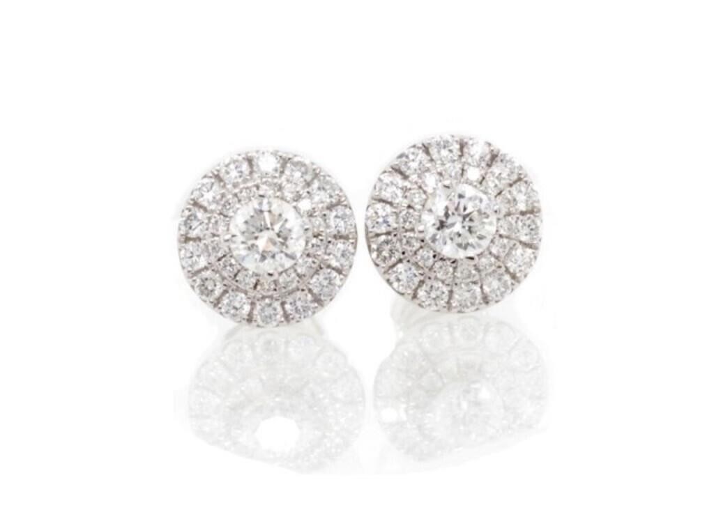 Diamond & 18ct white gold stud earrings