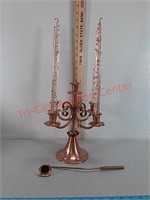 Decorative gregorian copper candle holder