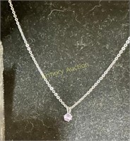 AMETHYST STONE PENDANT AND CHAIN - NOT DISPLAY