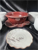 Vintage Red Ceramic & Mikasa 8-Piece Lot