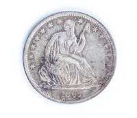 Coin 1865-S Seated Liberty Half Dollar Almost Unc.