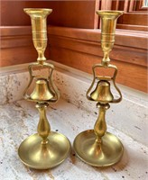 Pair of Brass Tavern Candlestick Holders