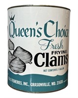 Vintage Queens Choice Grasonville MD Clam Can Tin