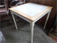 White Tile Top Table - 30" Wx30"Dx29"H