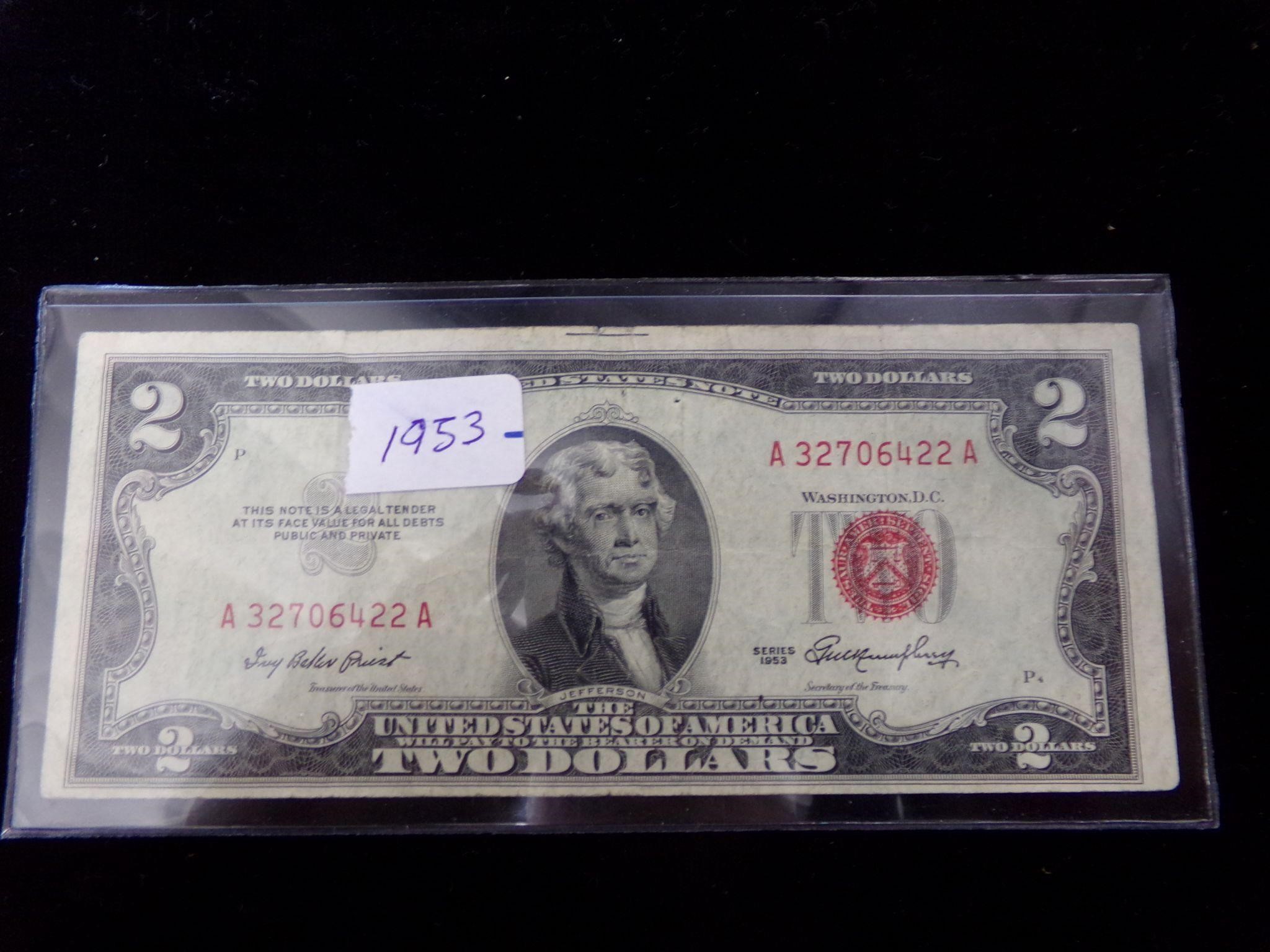 1953 Red seal $2 bill
