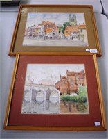 P. Yeats-Edwards (English) two framed watercolours