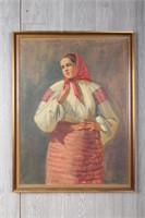 1965 Ukrainian Costume Portrait Painting