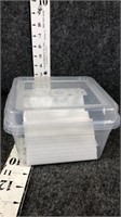 plastic box with index cards