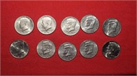 (10) Kennedy Half Dollars 1971-D to 2021-D Mix