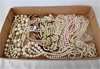 Flat of Miscellaneous Pearl Necklaces