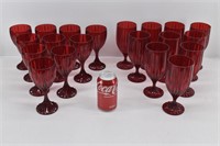 20 Ruby Red Stemware Drinking Goblets