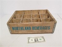 Vintage Northland Beverages Divided Wood Crate