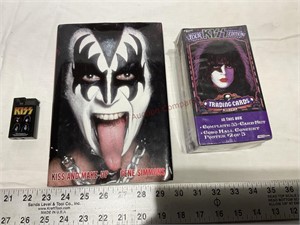 KISS book, lighter and trading cards