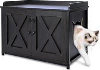 Azamia Cat Litter Box Furniture Hidden, Wooden