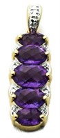 Quality 3.50 ct Amethyst & Diamond Pendant