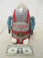 Vintage Cragstan Tin Litho Mr. Atomic Robot -