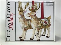 Fitz & Floyd Christmas Reindeer Candleholders