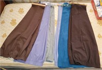 6 PAIR ELASTIC WAIST PANTS,GREENS,BROWNS,BLUES