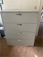 Wide 4 drawer metal file cabinet