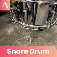 Chrome Snare Drum and Stand