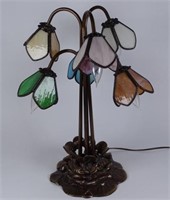 STAINED PANEL GLASS TABLE LAMP
