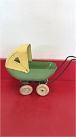 Vintage tin Wyandotte toy! Baby buggy-approx 10