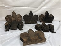 Group of wood finial tops