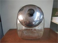 Large Store Glass Candy Canister w/Lid Black Knob