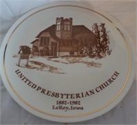 LeRoy Presbyterian church centennial plate