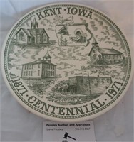 Kent, IA centennial plate
