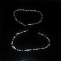 (2) Sterling Silver Italian Chain Bracelets