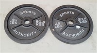 (2) Sports Authority Weights 45 lb