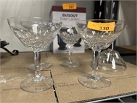 5 PIECE CRYSTAL CHAMPAGNE GLASSES
