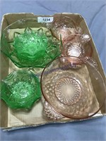 Green berry set w/ 6 bowls, Pink set w/ 5 bowls