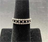 Sterling Silver Bead Eternity Ring Size 7.