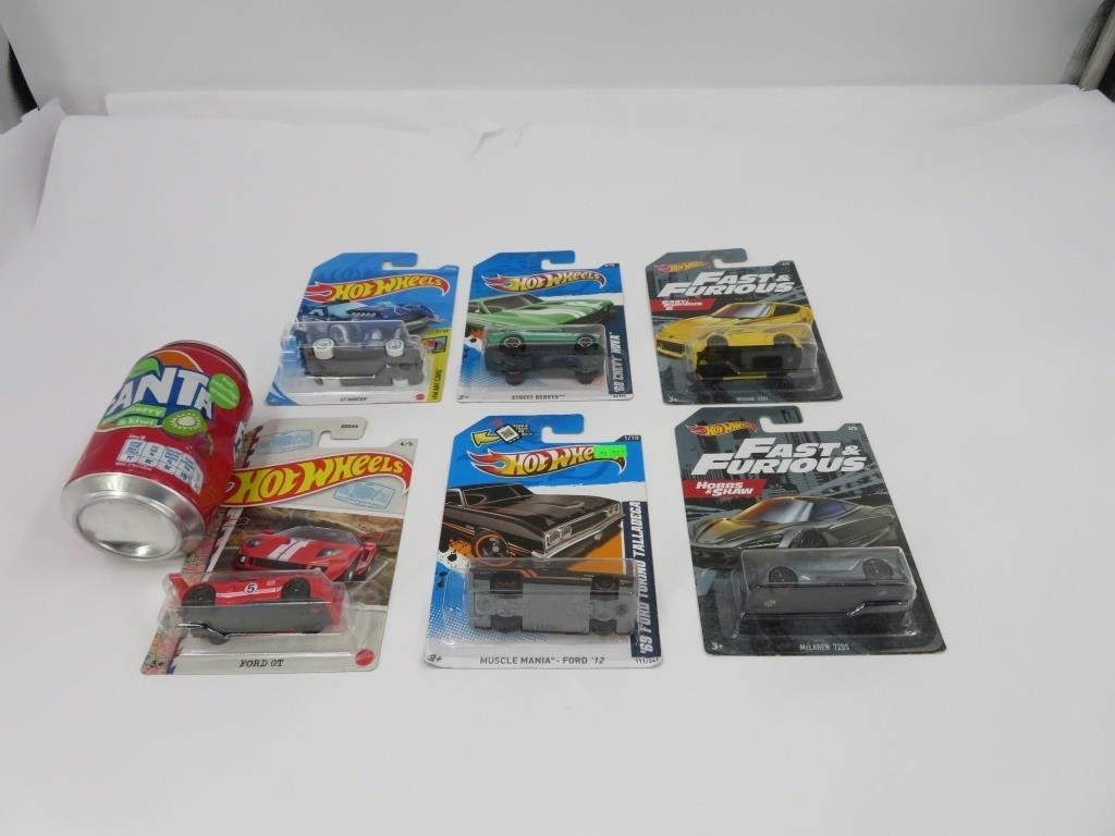 6 voitures hot wheels die cast