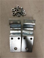 Sealed set of 2 Rounded door hinges with bolts