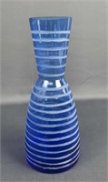 Cobalt Blue Striped Vase