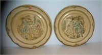 Pair of hand painted Victorian wall plaques