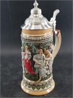 Very detailed stein depicting a garden theme, in p