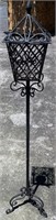 Wrought iron candle stand cage 55"